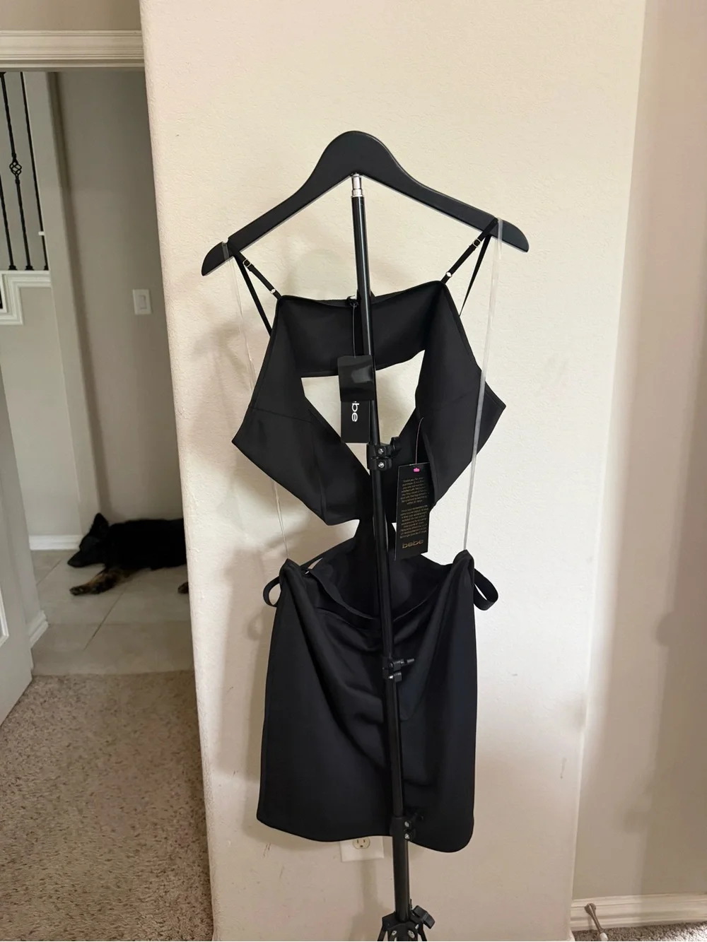 bebe Black Cutout Mini Dress NEW - Picture 6 of 6